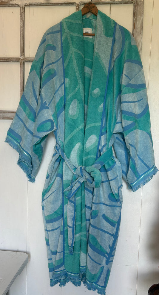 Towel Robe - Turquoise & Blue Oversized