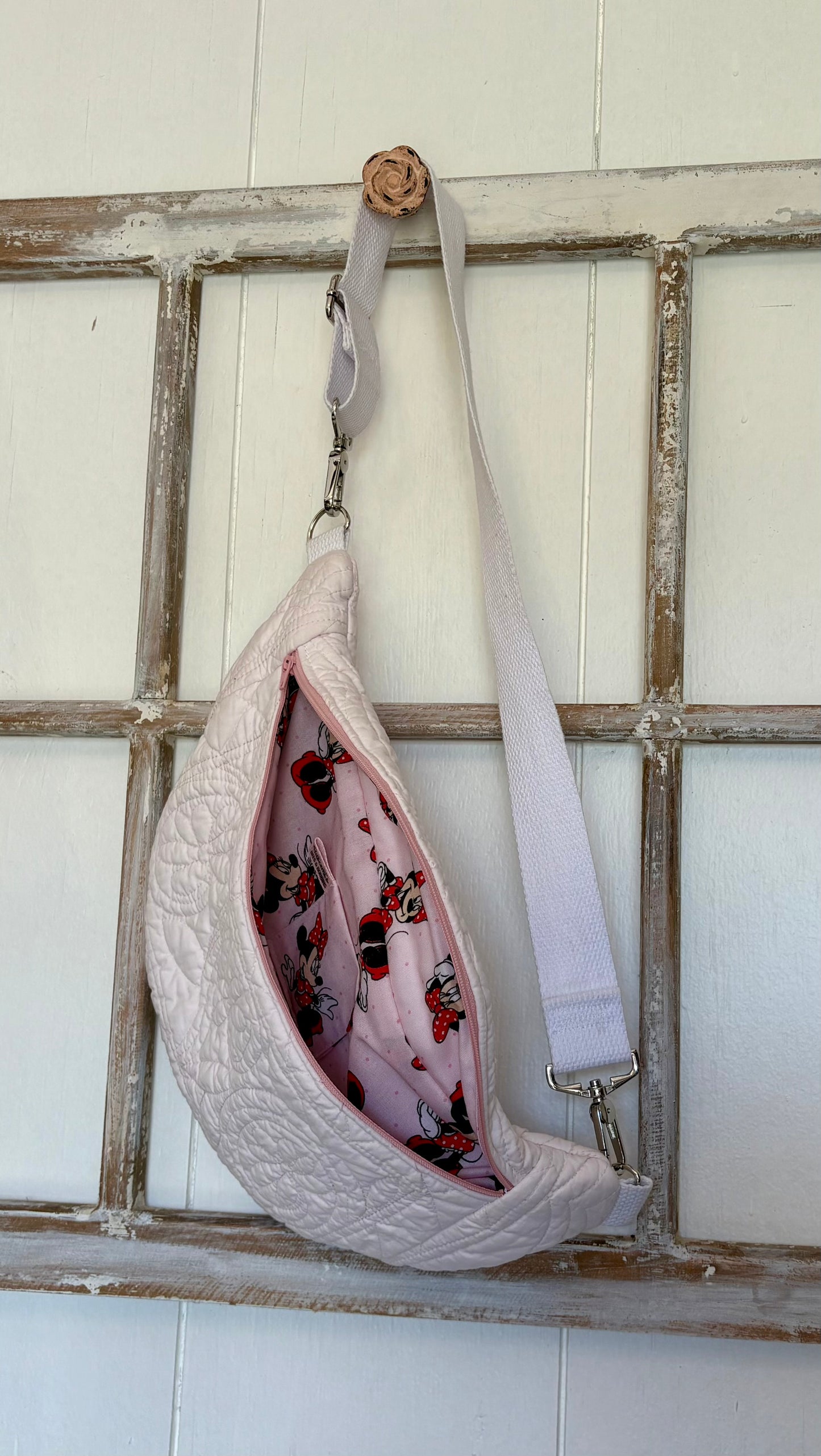 Bum Bag - Large Pink Quilt & Minnie Mouse